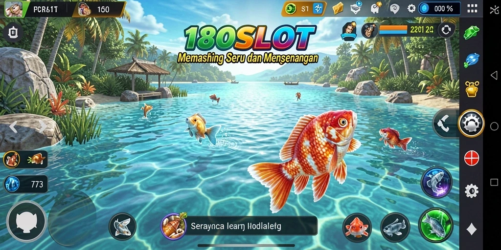 Tampilan gameplay seru dalam 180SLOT dengan aksi memancing yang mendebarkan.