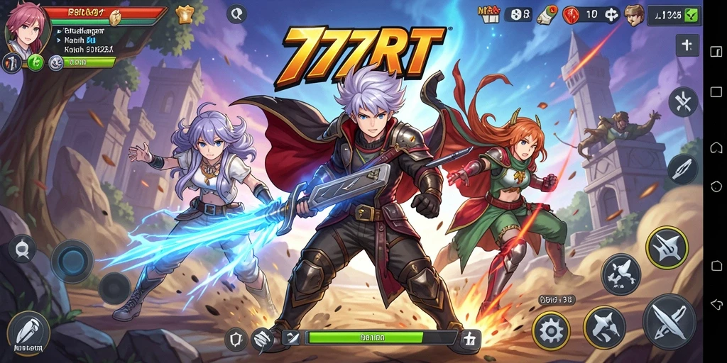 Screenshot gameplay 777RT dengan karakter Anime yang menarik.