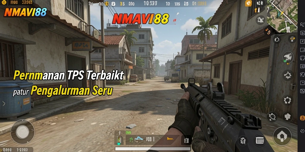 Screenshot gameplay AMAVI88 menampilkan aksi seru dalam permainan TPS.