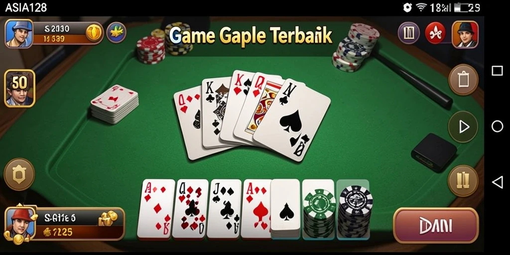 Tampilan menarik gameplay Gaple di ASIA128.