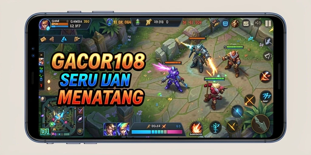 Tangkapan layar gameplay GACOR108 menampilkan aksi seru bertempur di arena MOBA.