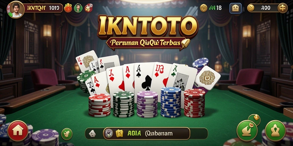 Screenshot gameplay menunjukkan duel intens di IKNTOTO QiuQiu.