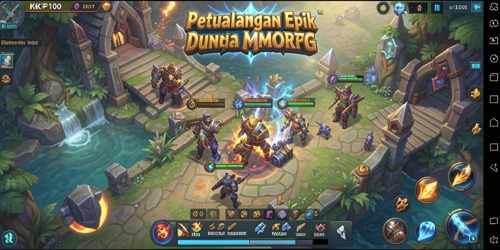 Tampilan gameplay KPK100 yang menakjubkan dan penuh aksi MMORPG.