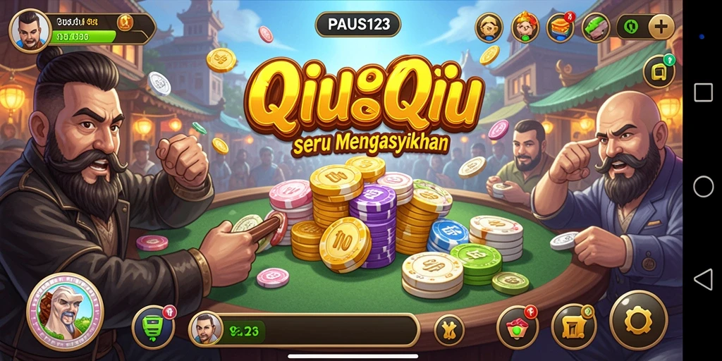 Screenshot gameplay PAUS123 menampilkan keseruan permainan QiuQiu.