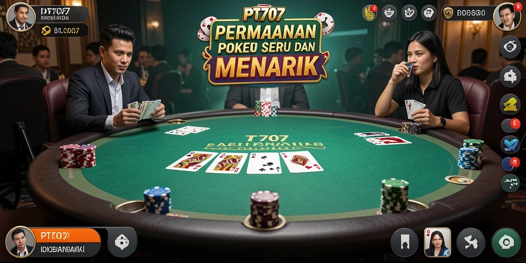 Screenshot gameplay Poker yang menampilkan aksi mendebarkan.