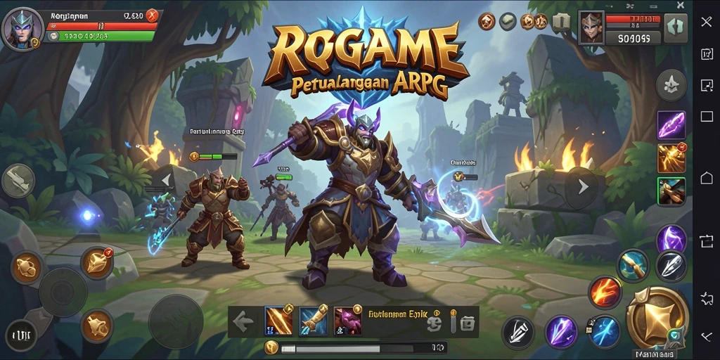 Menampilkan aksi pertarungan seru dalam RPGAME dengan grafis menakjubkan.