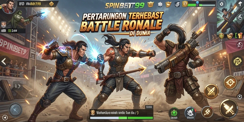 Tampilan gameplay SPINBET99 yang penuh aksi di arena Battle Royale.