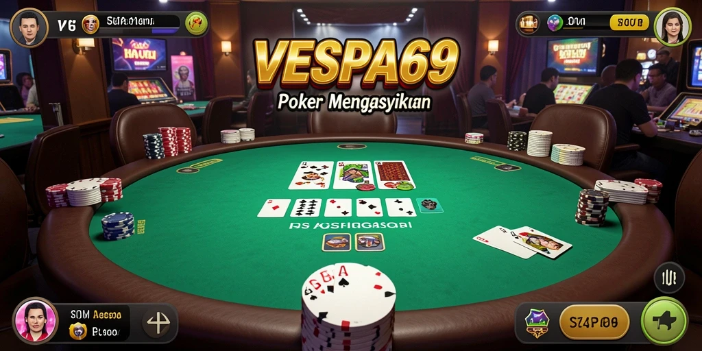 Tampilan gameplay VESPA69 yang menarik dan penuh warna.
