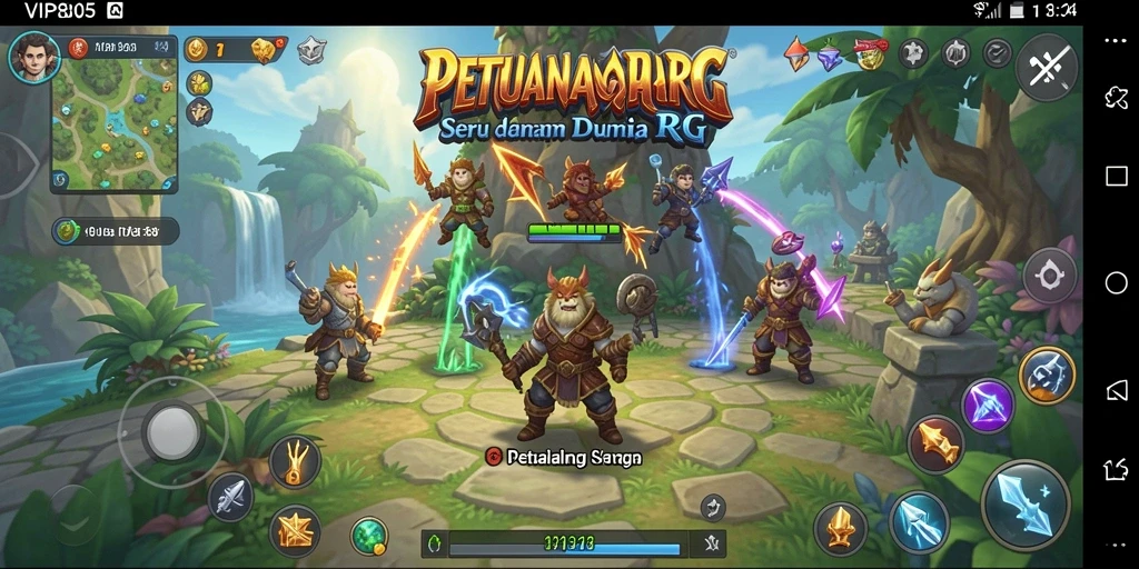 Screenshot menunjukkan pertarungan epik dalam VIP805 dengan karakter yang beraksi.