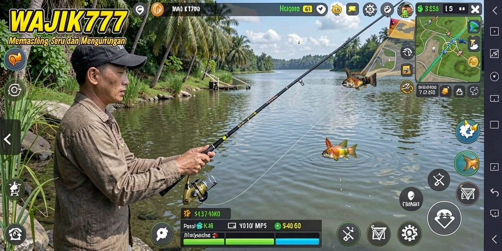 Tangkapan ikan besar di WAJIK777 saat permainan memancing.